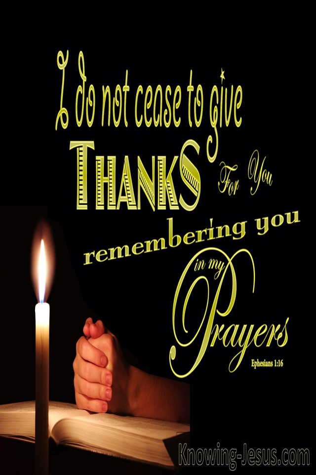Ephesians 1:16 I Do Not Cease To Give Thanks (yellow)